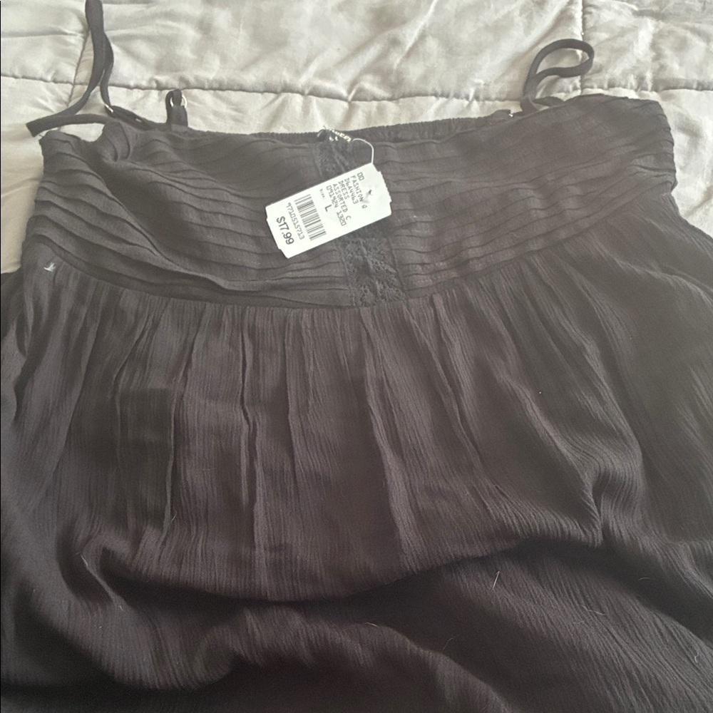 Black Pleated Spaghetti Strap BRAND NEW DRESS